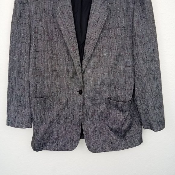 SPETTRO Men's Grey Woven Textured Buttoned Blazer - Picture 3 of 14